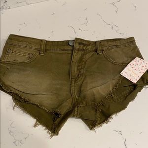 Free people green shorts size 24